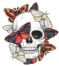 Sublimation Print Moth Skull Ready to Press Heat Transfer