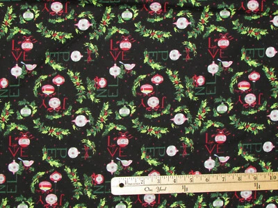 WILMINGTON PRINTS The Joy of Giving Love Hope Allover Christmas Fabric by the 1/2 Yard #39606