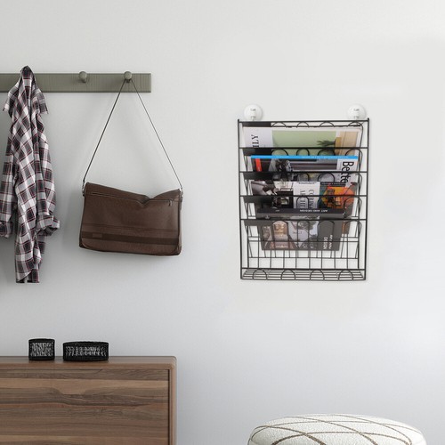 Wrought Iron Bookshelf Magazine Wall Holder Office File le plus cher Organizer