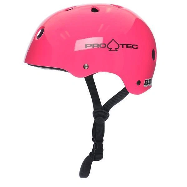 New Pro-Tec Classic Gloss Punk Pink Skateboard Helmet