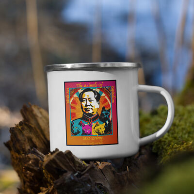 ''Capitalist Birds'' Enamel Mug Chairman Mao Quote Communism Funny