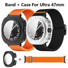 Full Cover Hard PC Case  Nylon Band Strap For Samsung Galaxy Watch Ultra 47mm