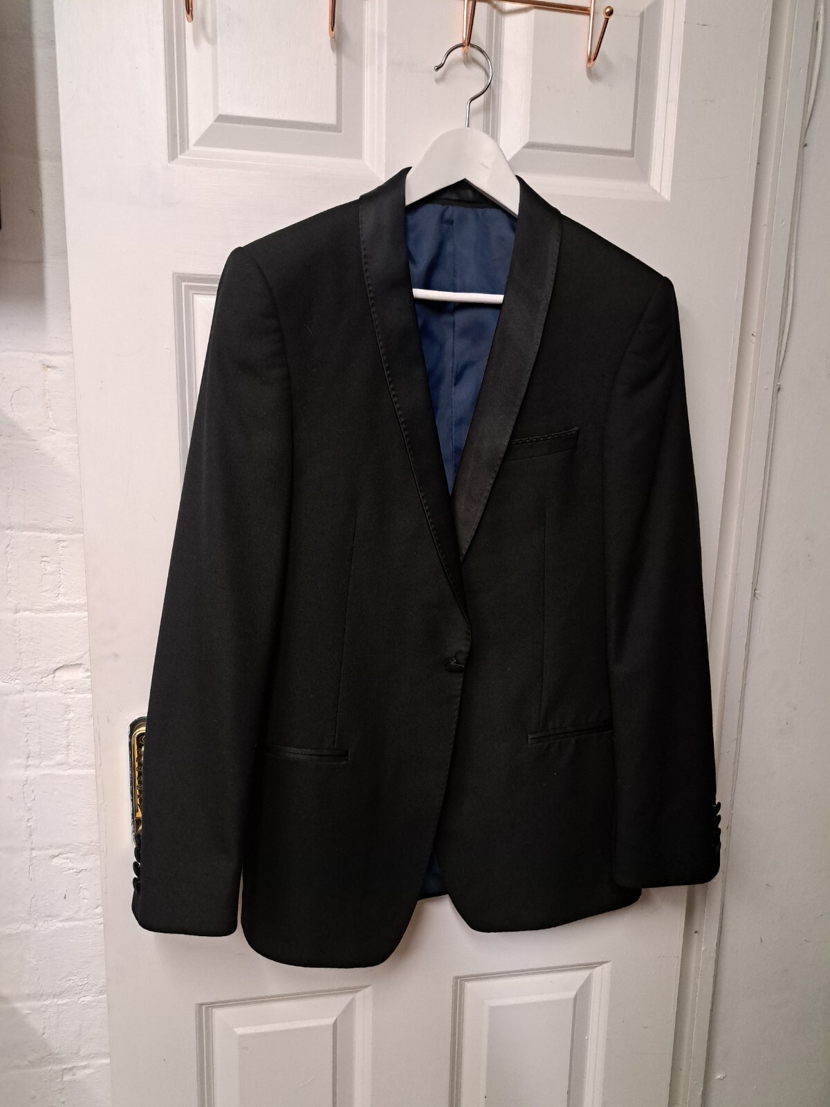 Giacca da pranzo smoking Marks Spencer UK 38 nero Savile fila 2 pezzi scialle risvolto