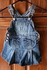 Old Navy Girls Overall Jean Skirt Dress Jumper Sz L 12-18M Denim