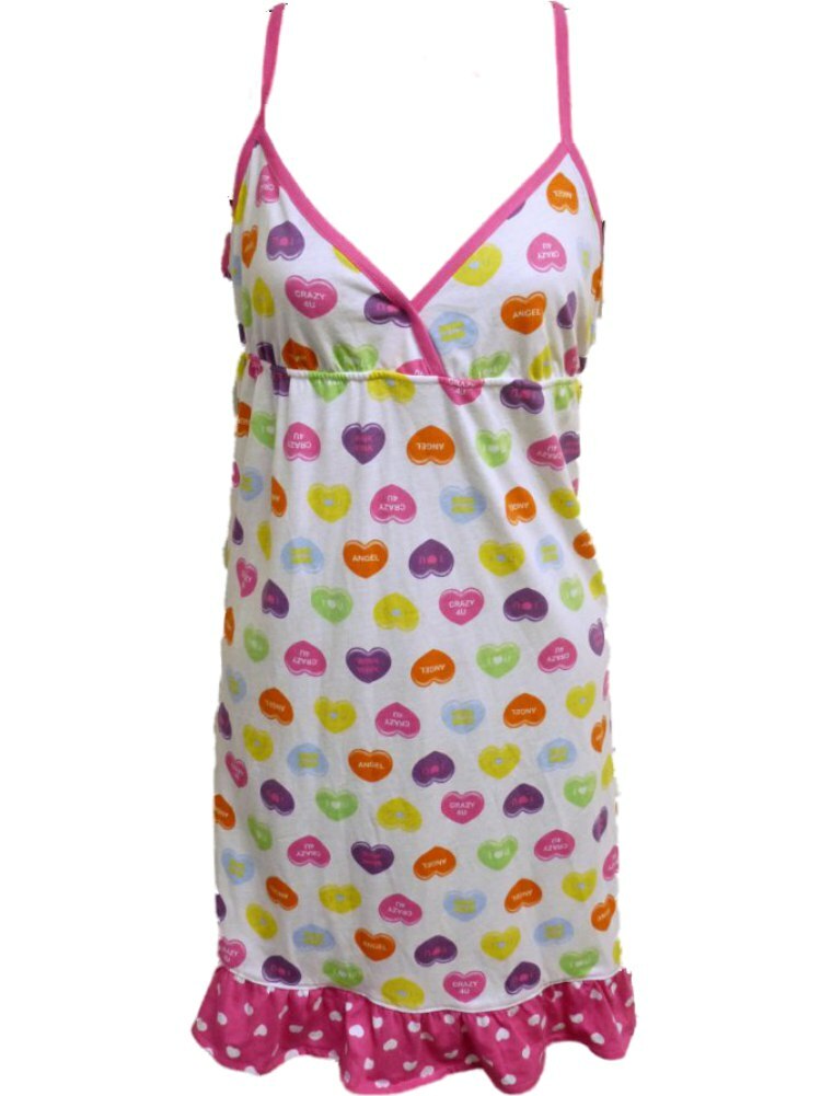 short babydoll nighty dress Sweethearts Juniors Women Conversation Hearts Babydoll Nighty Short  Nightgown S
