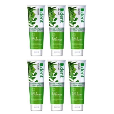 6x D. Dent Herbal Toothpaste Peppermint Formula Fluoride Fresh Breath ...
