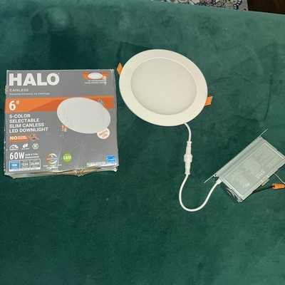 HALO HLBSL 6 in. Can Less Integrated LED, 900 Lumens, 5CCT, White HLBSL609FS5