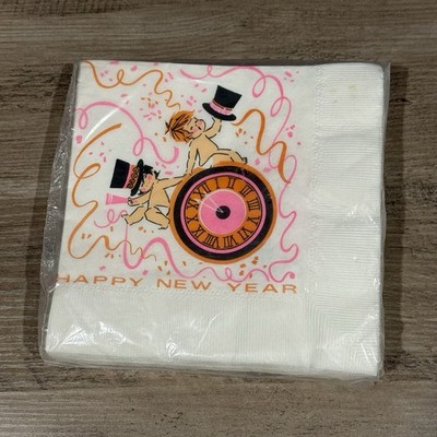 Baby New Year Vintage Paper Napkins 1950's Futura NIP New Happy Party Super Cute