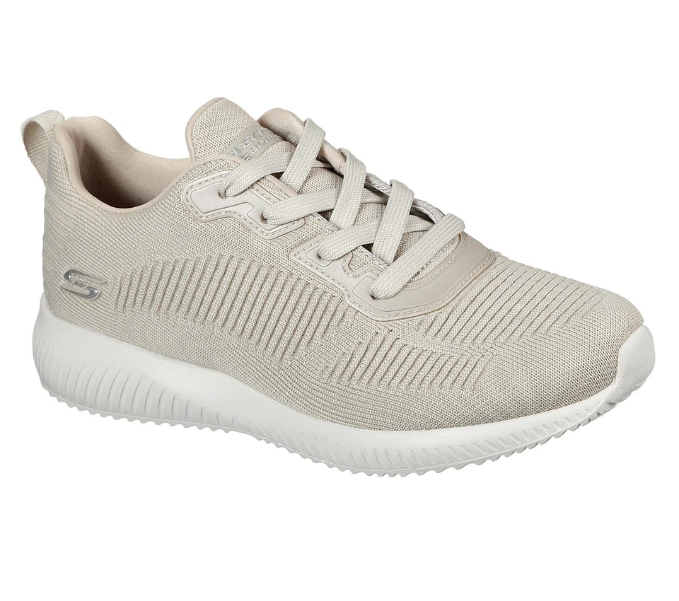 Skechers BOBS SQUAD TOUGH TALK Sneakers Femme Beige, Polyester, Lacets - Photo 1/4