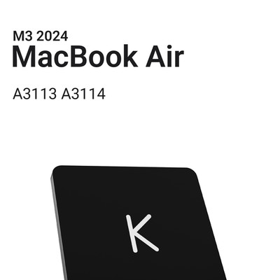 Taste für MacBook Air 2024 M3 A3113 A3114 DE-Layout QWERTZ Scharnier Ersatztaste