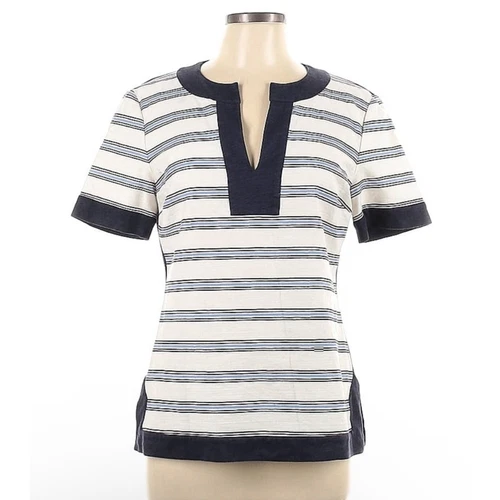 Top tunica Tory Burch a righe blu navy medio costiero nonna vecchia mon...