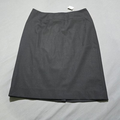 new Banana Republic Pencil Skirt Women 0 Black Wool Blend Lined Back Slit