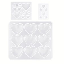 3 Pieces Heart Shaped Resin Molds Hearts Shape Epoxy Mold Heartshaped Resin Cast