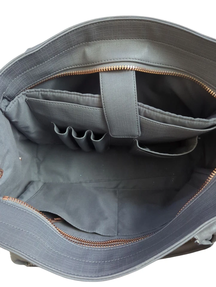 Dagne Dover Classic Signature Gray Coated Canvas Large Tote Bag - Image 3 of 4