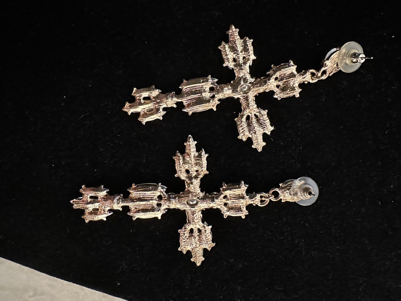 Multicolor Crystal Rhinestone Cross Dangle Pierce… - image 5