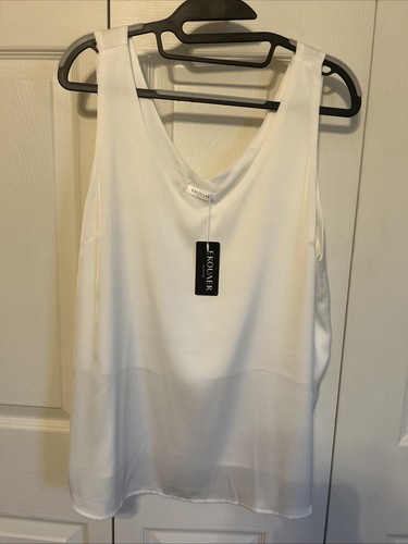NWT Amazon Women’s White Silky Dressy Tank Top Sz XL