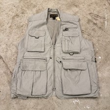 Vintage Eddie Bauer Outdoor Fishing Utility Cargo Camp Vest-Khaki-Men's Large