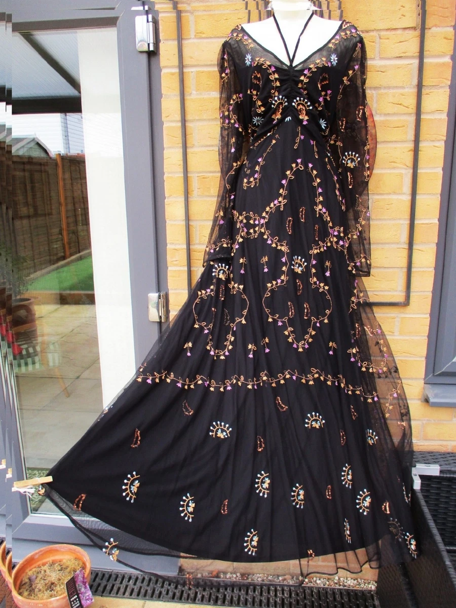 green emerald velvet dress Monsoon ivory cream silk devore evening dress – The Frockery