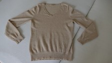 REPEAT 100% Cashmere Kaschmir Damen Pullover V-Ausschnitt Gr. 38-40 beige TOP