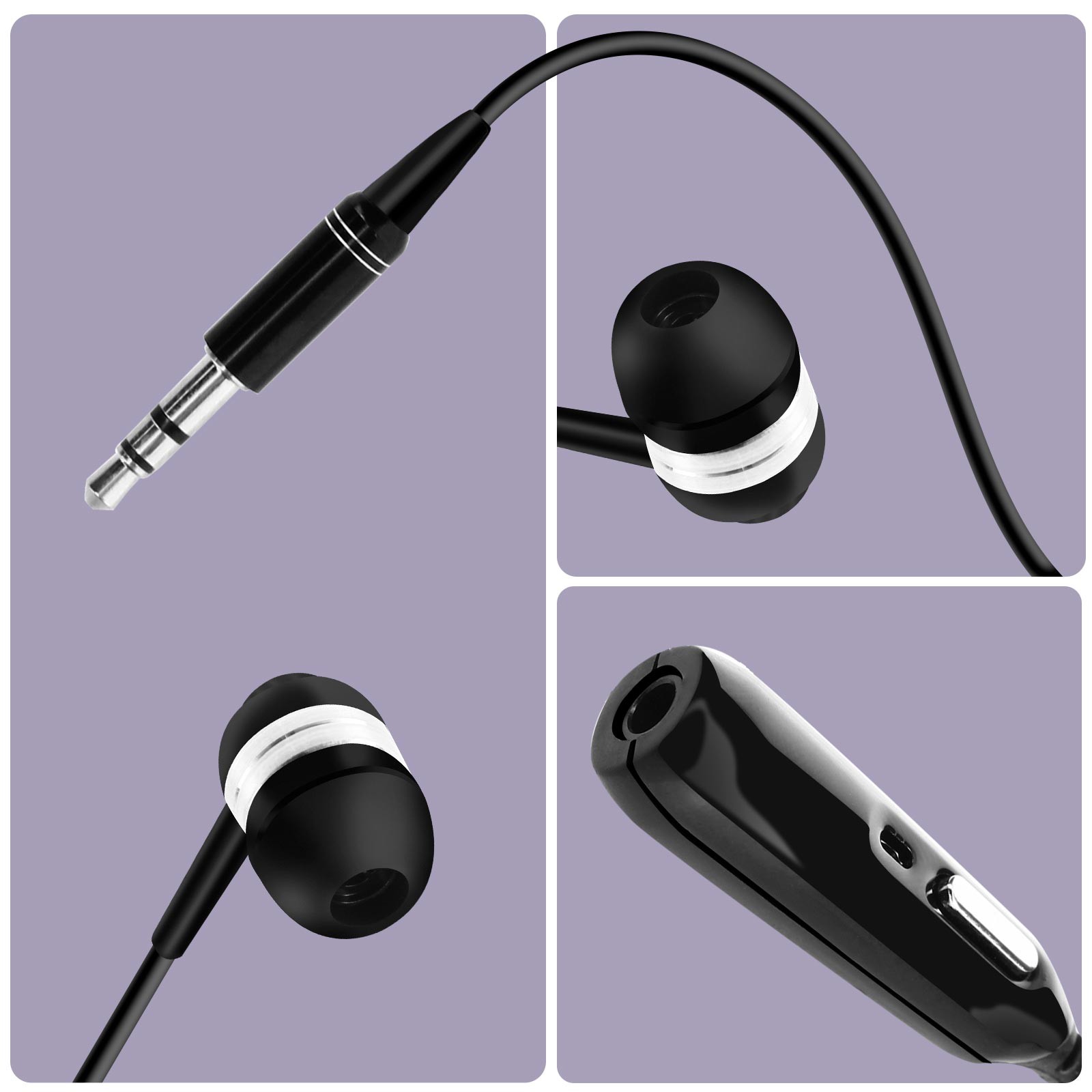 Écouteurs Jack 2.5mm avec micro mains libres universel noir - 3