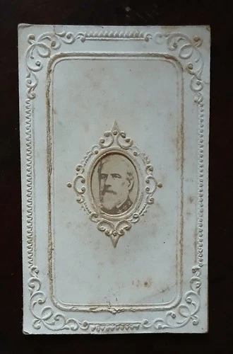 Confederate CDV-General ROBERT E. LEE-Fancy Embossed Paper Sleeve-1863