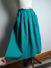 Vintage C&A A-line Pleated Canary Green Colour Size Extra Small