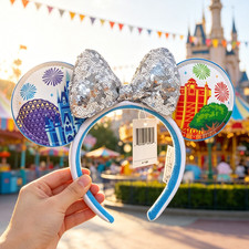 Disney's Parks Four Parks Icon Minnie Mouse Bow Ears Headband 2025 US Stock