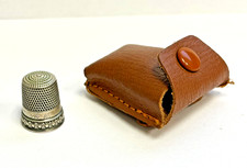 Vintage Sterling Silver Simons Bro &Co Made in USA Sewing Thimble With Case Sz 9