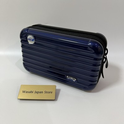 RIMOWA ANA First Class Travel Amenity Kit Hard Case Blue Nivy Japan Rare