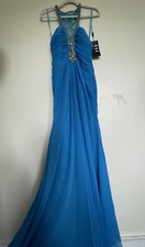 New Gorgeous Blue Dress Prom Beaded Bling Quincea era Homecoming Gown M Medium 6