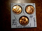 Lustrous RED Cartwheel Gem+ Brilliant Unc. 1935PDS Lincoln Penny Year Set L1