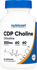 Nutricost CDP Choline (Citicoline) 300Mg, 60 Vegetarian Capsules - Non-Gmo, Vege