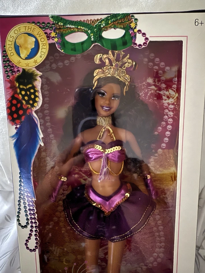 Conjunto Muñeca Barbie Festivales del Mundo Muñeca Carnaval J0927 Etiqueta Rosa. Foto 2 de 4