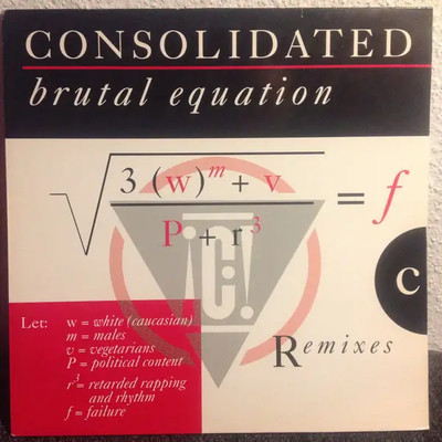 Consolidated Brutal Equation (Remixes) Vinyl Single 12inch NEAR MINT Nettwerk