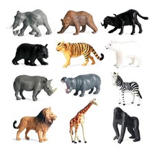 12 Pcs Mini Safari Animals Figures Toys, Realistic Jungle Zoo Animal Figurine...