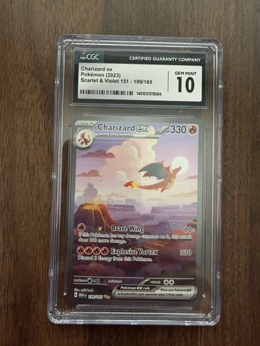 CGC 10 GEM MINT Charizard ex 199/165 SPECIAL ILLUSTRATION 151 Pokemon Card 016