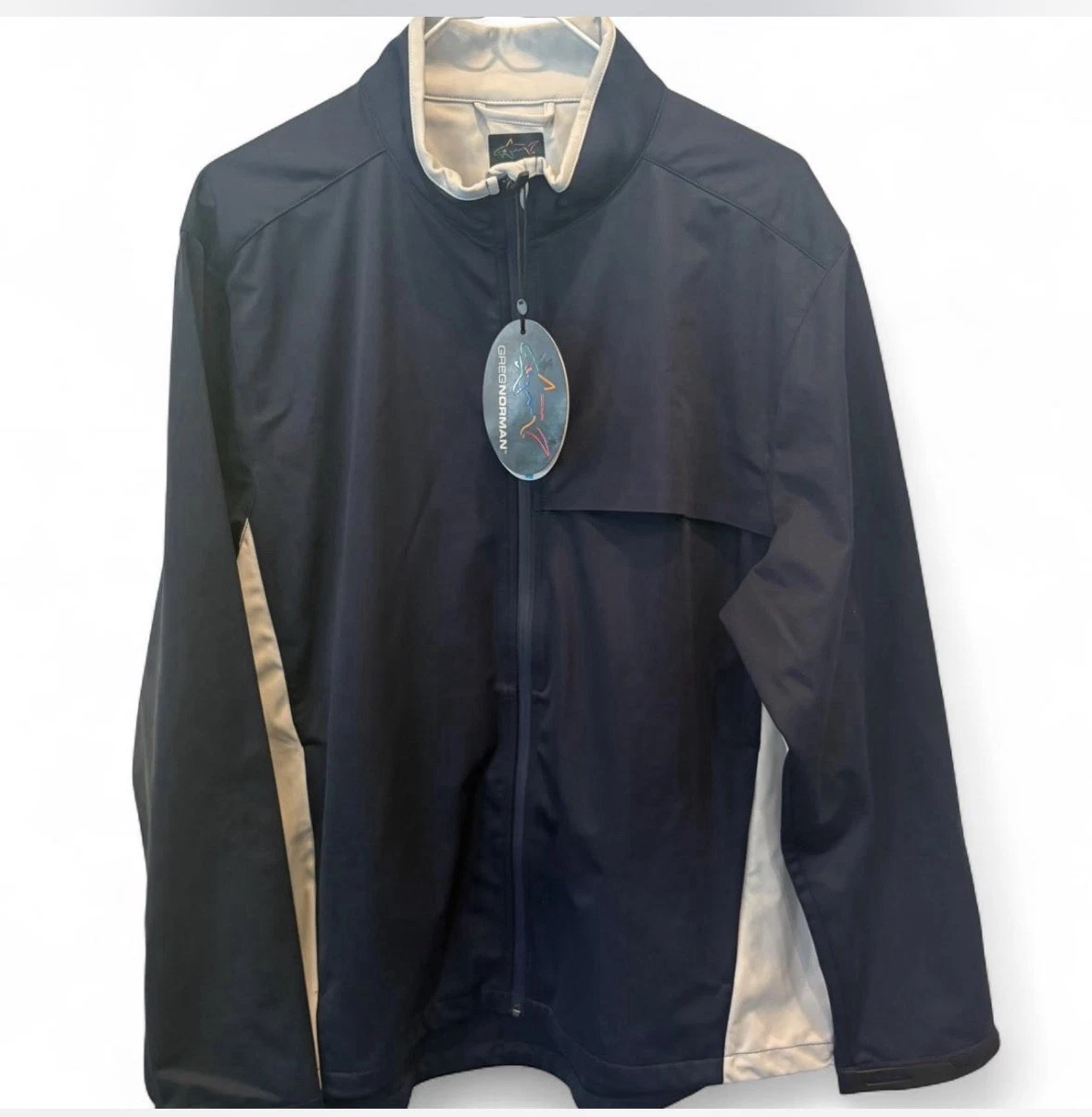 Greg Norman navy blue windbreaker jacket Size L #golfwear #athleisure