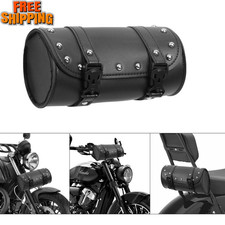 Motorcycle Motorbike PU Leather Tool Roll Barrel Saddlebag Saddle Bag Pouch UK