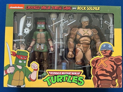 NECA TMNT Crooked Ninja Turtle Gang and Rock Soldier Figure 2-Pack ...