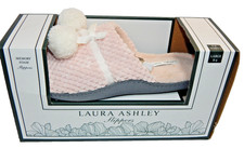 NIB Womens Laura Ashley pink knit memory foam slippers size Large 8-9