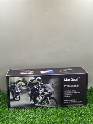 2 Pack MaxQuall ProfessionaL Moto Bluetooth Intercom Interphone Headset Helmet