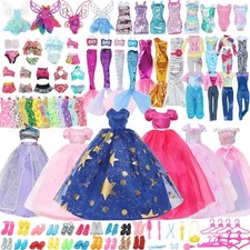 60pcs Doll Clothes and Accessories Fashion Dress Wedding Gowns, Daily Tops Pa...