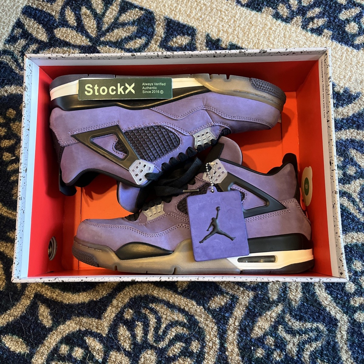 Size 9.5 - Jordan 4 Retro x Travis Scott Purple Friend's and Family | eBay
