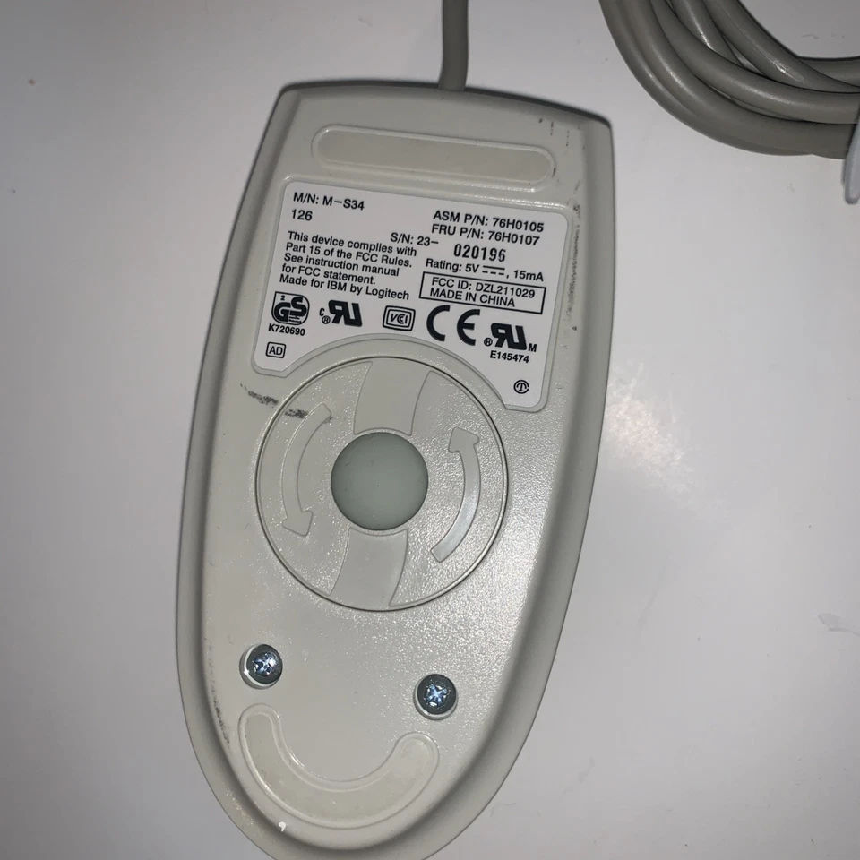 Grade A ~ IBM Wired PS/2 Mechanical Roller Ball 2-Button Mouse 76H0107 - Image 3 of 3