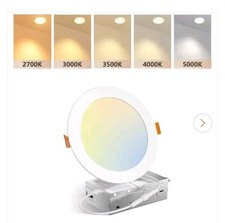 Amico 5-Pack 6 Inch -5CCT Thin LED Recessed Ceiling Light with Junction Box