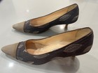 Manolo Blahnik Closed Toe Kitten Heel Shoes wth Leaf Pattern size 37.5 — photo 2