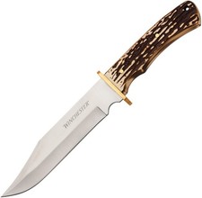 Winchester Bowie Imitation Stag 6220060W 6.5" Stainless Nylon Fixed Blade Knife