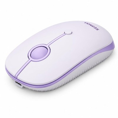 Seenda Bluetooth Wireless Mouse, MOU001 Rechargeable Silent Computer Purple