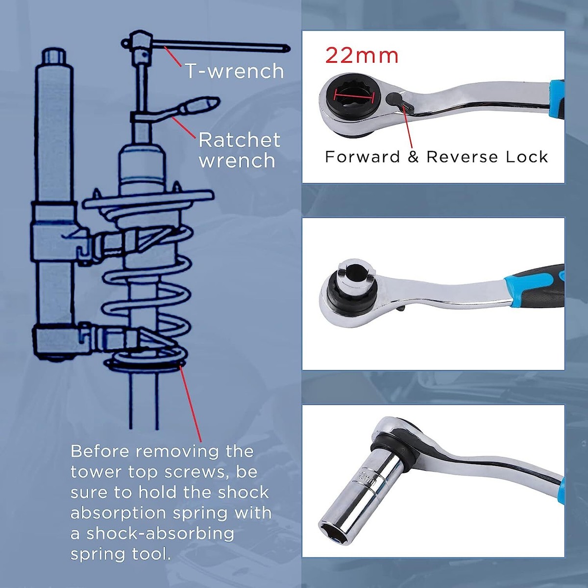 Kit Professionale 50 Pezzi Per Ammortizzatori Auto - Strumenti Rimozione Dadi Sospensioni - Foto 3