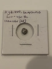 Kyzikos, Lampsakos 500-450 BC. AR Hemiobol. Head of Attis/Bull Head